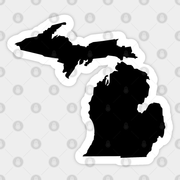 Michigan in Black Sticker by somekindofguru